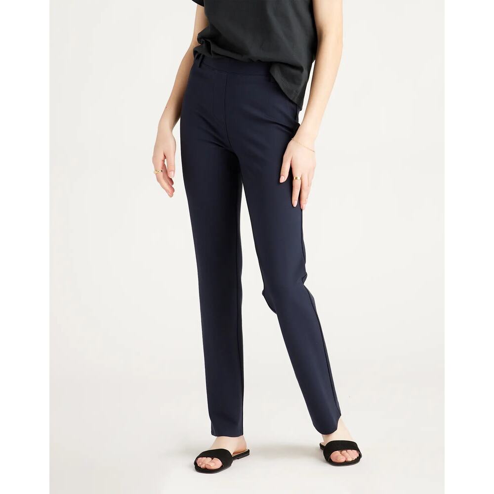 NWT Quince Womens XL Petite Ultra Stretch Ponte Straight Leg Pants Office Basic